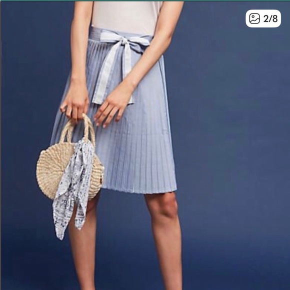Anthropologie Dresses & Skirts - Anthropologie Lili’s Closet Pleated Blue Skirt Size M